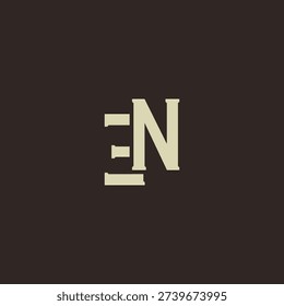 EN Abstract Initial Logo. Clean, high-contrast typography suitable for branding, identity, and corporate design. Ideal for logos, signage, and minimalist graphic projects.