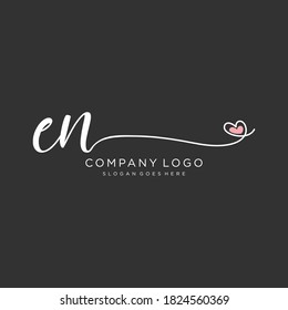 EN Beauty vector initial logo, handwriting logo of initial signature, wedding, fashion, jewelry, boutique, floral and botanical with creative template for any company or business.