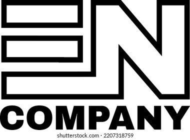 EN  Black line simple icon geometric logo