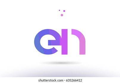 en e n alphabet letter purple pink magenta blue colorful creative colors text dots creative company logo vector icon design template