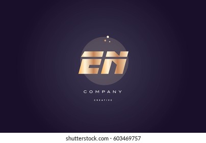 en e n  gold yellow golden metal metallic bold luxury product modern creative gradient alphabet company logo design vector icon template