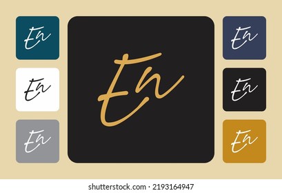 En E n initial handwriting En initial handwriting signature logo template vector hand lettering for designs or for identity