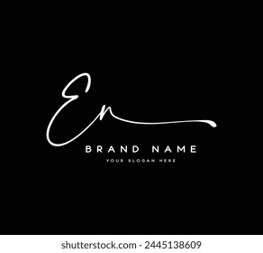 en e n initial letter handwriting and signature logo