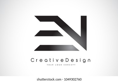 EN E N Letter Logo Design in Black Colors. Creative Modern Letters Vector Icon Logo Illustration.