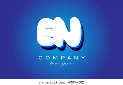 EN E N letter logo combination alphabet vector creative company icon design template modern blue white 3d