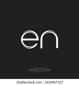 en e n logo Initial Letter Split Lowercase Monogram Logo White