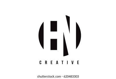 EN E N White Letter Logo Design with Circle Background Vector Illustration Template.