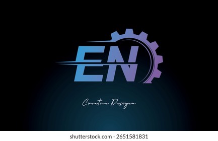 Logotipo de fusão da engrenagem - Marca de letra industrial inspirada na tecnologia industrial Marca de letra industrial futurista Design para marcas de tecnologia e engenharia.