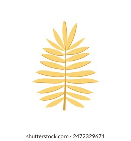 en gold leaves cartoon. paper texture, foil abstract, glitter paint en gold leaves sign. isolated symbol vector illustration