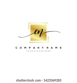 EN handwriting initial logo template vector.