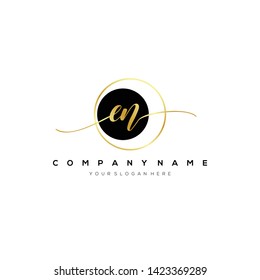 EN handwriting initial logo template vector.