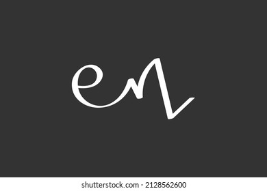 en handwritten logo for identity. en initial handwritten calligraphy, for monogram and logo. 