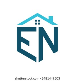 EN House Logo Design Template. Letter EN Logo for Real Estate, Construction or any House Related Business