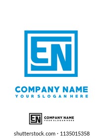 EN initial box letter logo template vector
