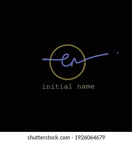 en Initial handwriting or handwritten logo for identity
with beauty monogram and elegant logo design