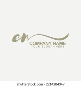 EN Initial Handwriting Logo Design Vector