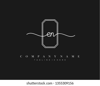 EN initial handwriting logo template vector
