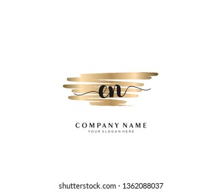 EN initial handwriting logo template vector