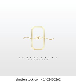 EN initial handwriting logo template vector