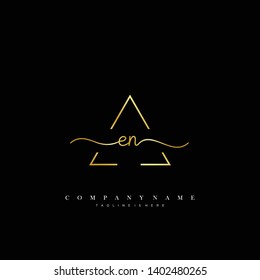 EN initial handwriting logo template vector