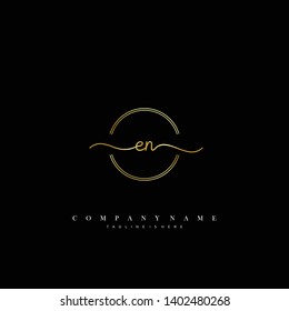 EN initial handwriting logo template vector