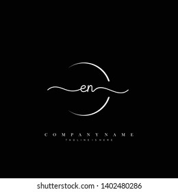 EN initial handwriting logo template vector