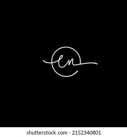 en initial handwriting logo vector