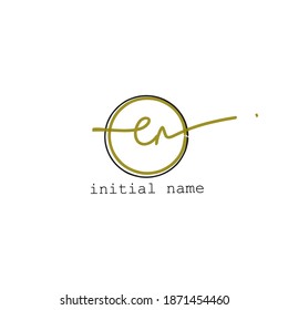 EN initial handwritten monogram logo