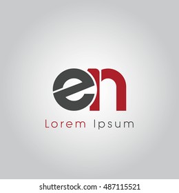 en initial letter linked lowercase logo. e and n vector template design.