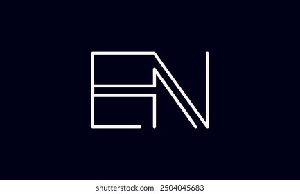 EN initial letter logo design. EN logo design vector in black background.