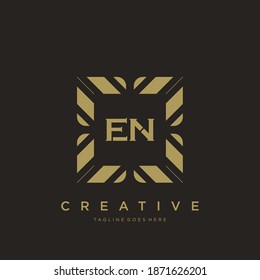 EN initial letter luxury ornament monogram logo template vector.