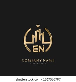 EN Initial Letter Real Estate Luxury house Logo Vector art for Business, Building, Architecture