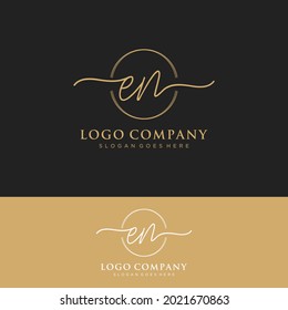 EN Initial letters, handwriting signature logo.