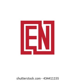 EN initial letters looping linked square logo red