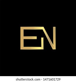 EN Initial logo Capital Letters Gold colors