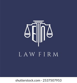 EN initial monogram for lawfirm logo with scales vector image