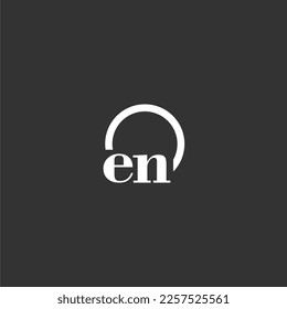 EN initial monogram logo with creative circle line design