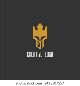 EN initial monogram logo for gaming with creative king spartan image design