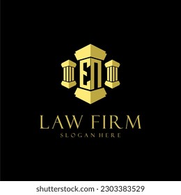 EN initial monogram logo for lawfirm with pillar design