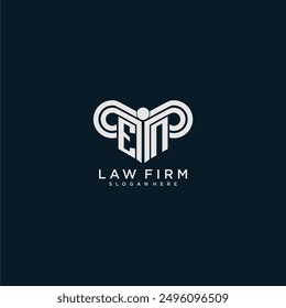 EN initial monogram logo lawfirm with pillar design