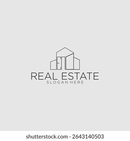 Logotipo do monograma inicial para imóveis com estilo de construção de luxo