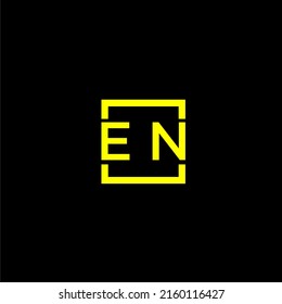 EN initial monogram logo with square style design
