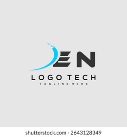 EN monograma inicial para a concepção do logótipo da tecnologia