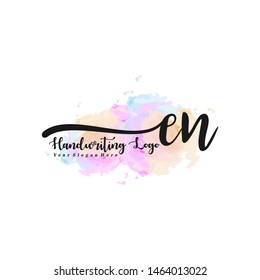 EN initial signature logo. handwriting logo template vector,