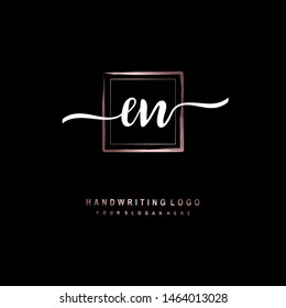 EN initial signature logo. handwriting logo template vector,