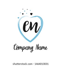 EN initial signature logo. handwriting logo template vector,