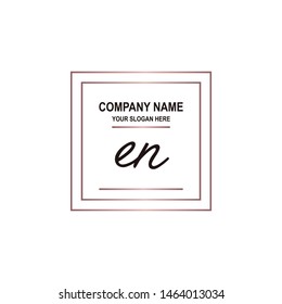 EN initial signature logo. handwriting logo template vector,