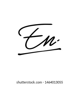 EN initial signature logo. handwriting logo template vector,