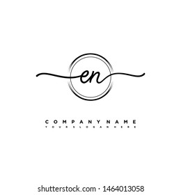 EN initial signature logo. handwriting logo template vector,