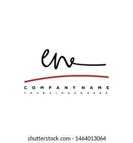 EN initial signature logo. handwriting logo template vector,